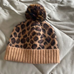 Grace and Lace cheetah print Pom stocking hat.